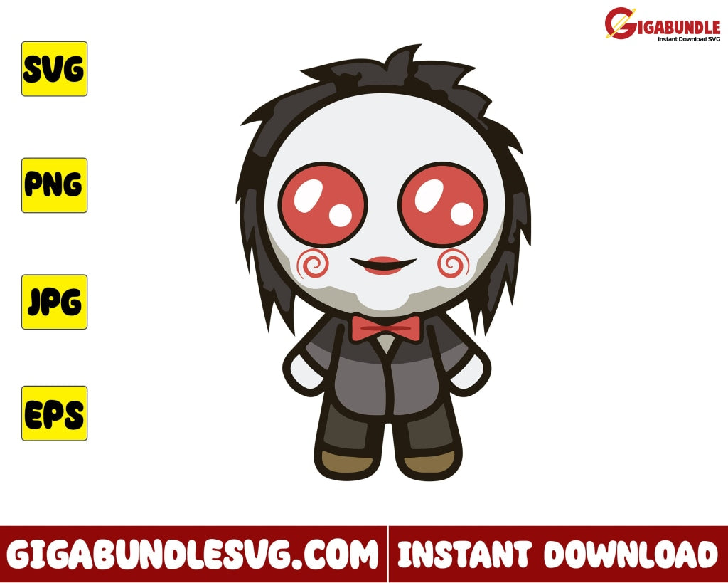 Chibi Billy Svg Horror Character Halloween - Instant Download