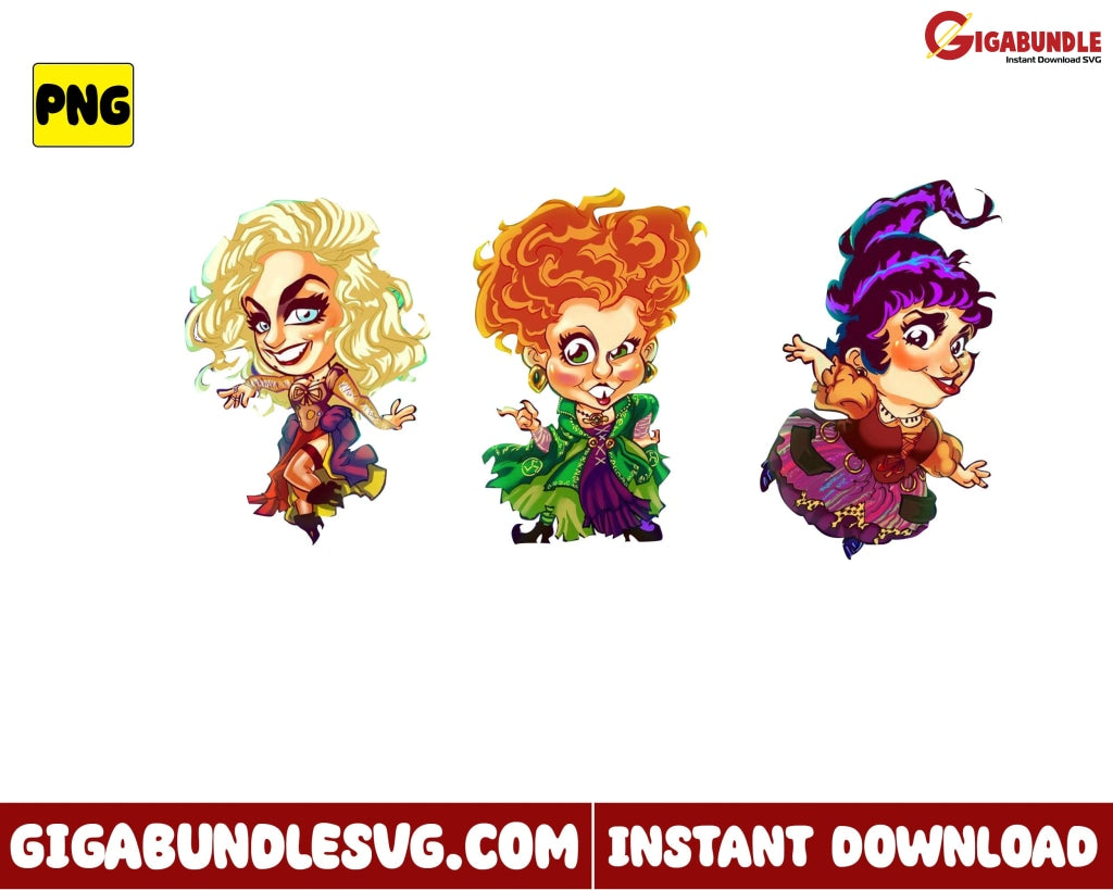Chibi Hocus Pocus Png Sanderson Sister Witch Disney Halloween - Instant Download