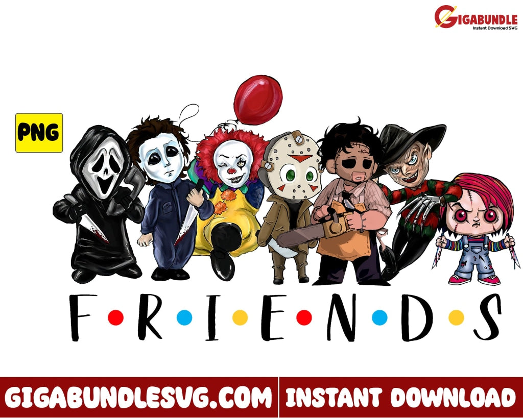 Chibi Horror Friends Png Movies Character Halloween - Instant Download