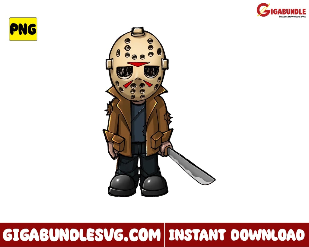 Chibi Jason Voorhees Png Friday The 13Th Horror Movies Character Halloween - Instant Download
