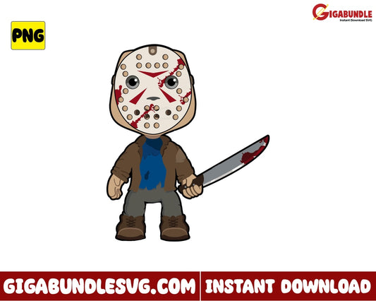 Chibi Jason Voorhees Png Horror Movies Character Halloween - Instant Download