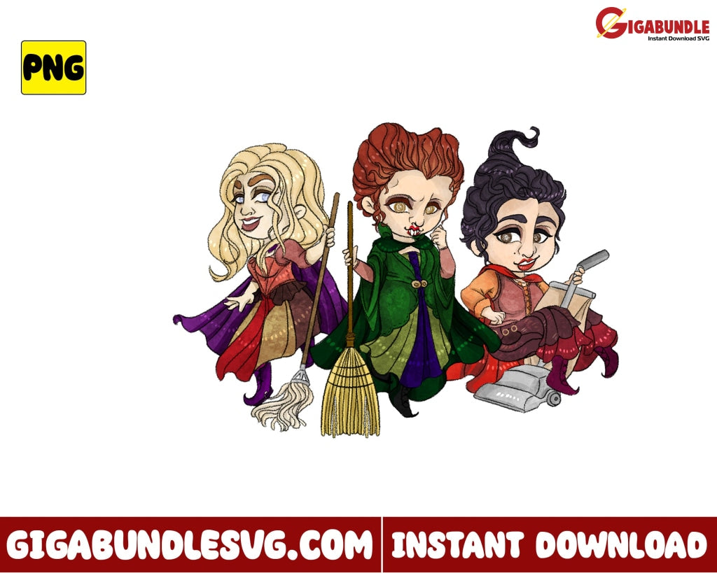 Chibi Witch Png Hocus Pocus Sanderson Sister Disney Halloween - Instant Download