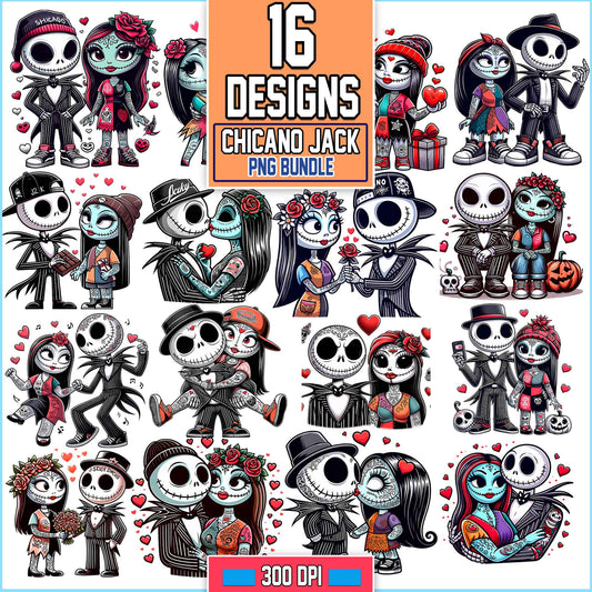 Chicano Jack & Sally Png Bundle, Old School  Png