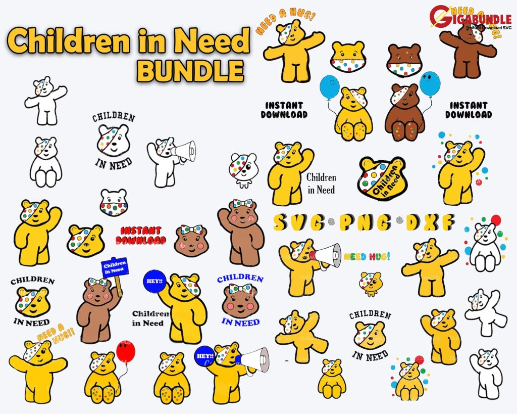 Children I Need Svg Bundle Yellow Bear Bandana Bear Pdf Png Eps Vector Cricut Cutfiles Sticker