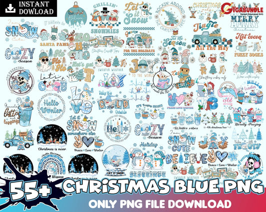Christmas Blue Png Winter Png Bundle Png Santa Quote Funny Quotes Snowman Holiday