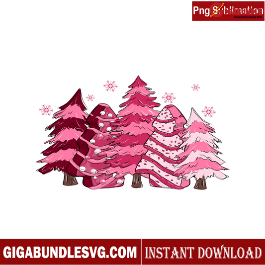 Pink Christmas Tree Cake PNG