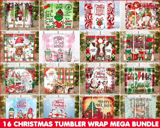 Christmas Tumbler Wrap Bundle - Gift For 20Oz Skinny