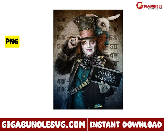 Crazy Hat Seller Png Horror Movies Character - Instant Download