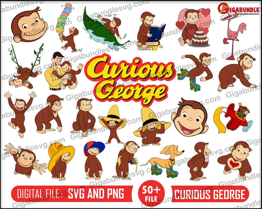 Curious George Svg Characters Png Images