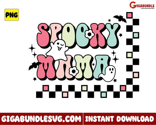 Cute Ghost Png Spooky Mama Halloween Retro - Instant Download