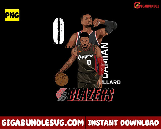 Damian Lillard Png Basketball Nba New Bootleg - Instant Download