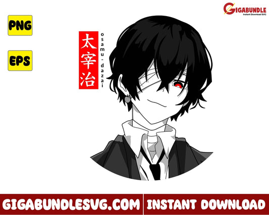 Dazai Osamu Png Face Boy Anime - Instant Download