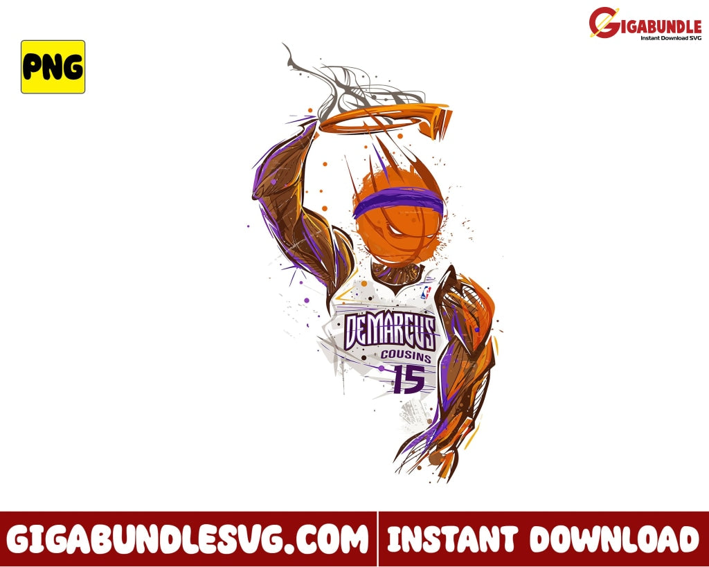 Demarcus Cousins Png Slam Dunk Basketball New Nba Bootleg - Instant Download