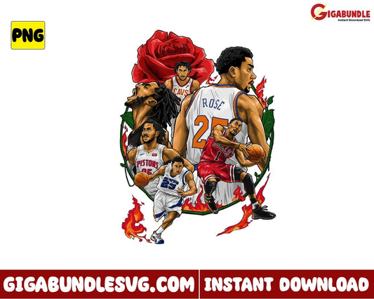 Derrick Rose Png Basketball Nba New Bootleg - Instant Download