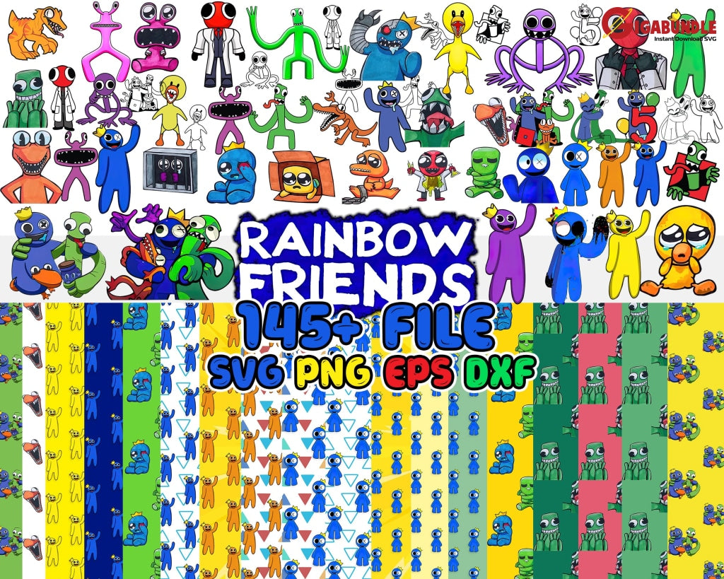 Digital Paper Rainbow Friends- Instant Download