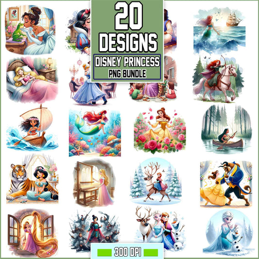 Disney Princess Png Bundle, Disney Cartoon Png