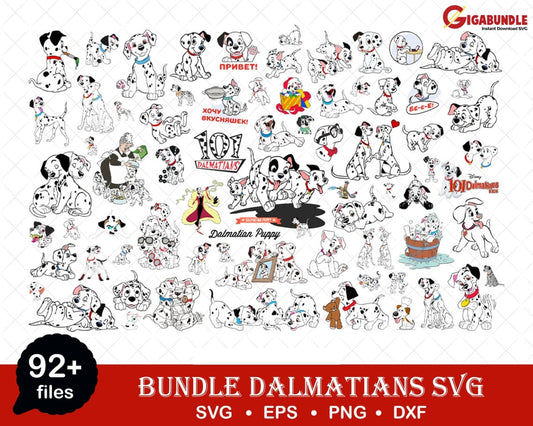 Disney 101 Dalmatians Svg Bundle Files For Cricut Silhouette Dog