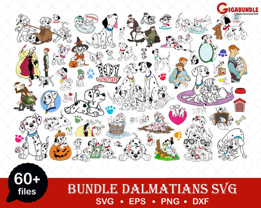 Disney 101 Dalmatians Svg Bundle Files For Cricut Silhouette Dog