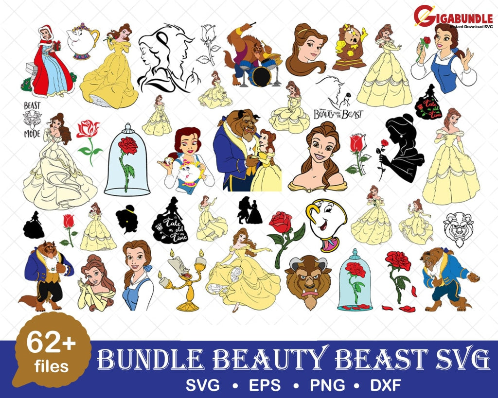 Disney Beauty And The Beast Svg Bundle Files For Cricut Silhouette And
