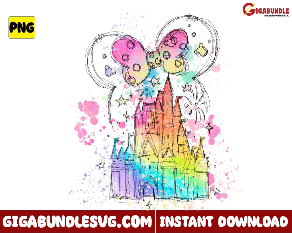 Disney Castle Magic Png Minnie Mouse - Instant Download