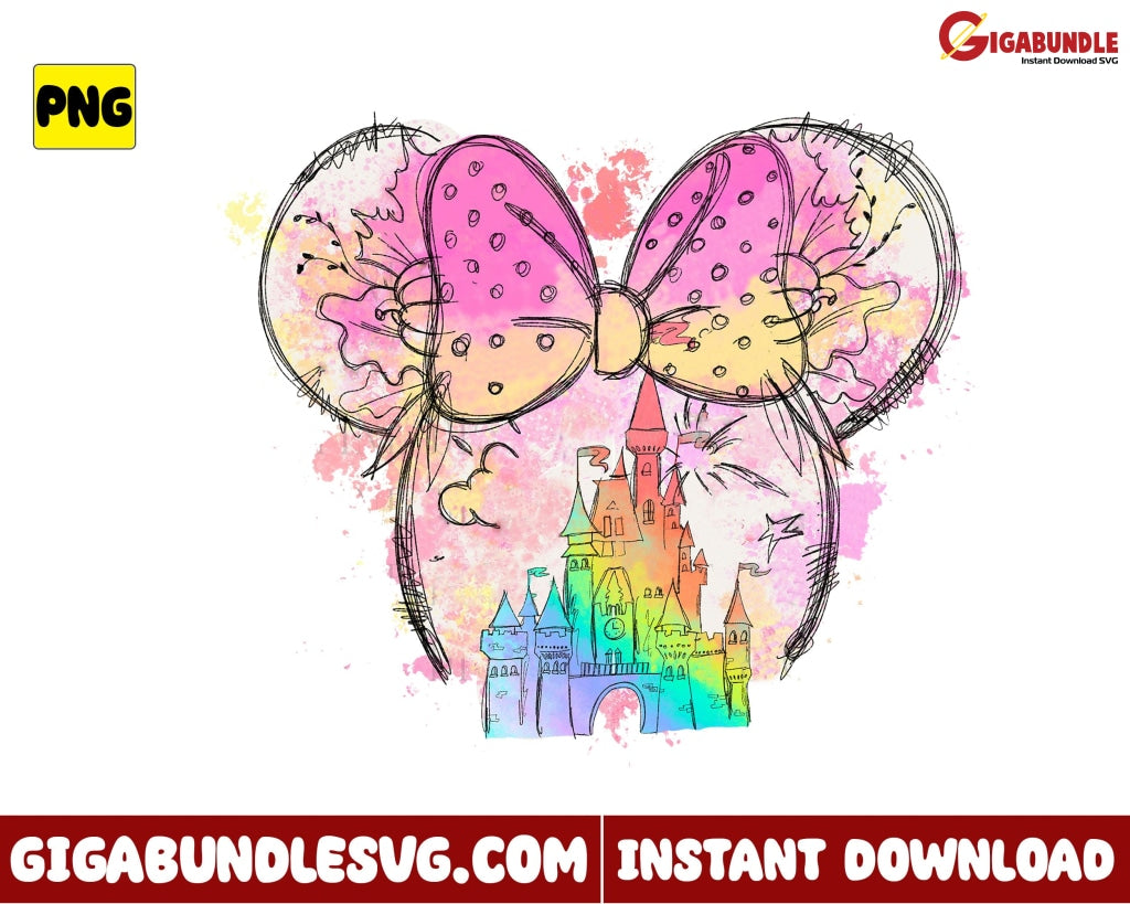 Disney Castle Png Minnie Mouse - Instant Download