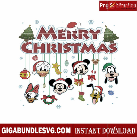 Mickey And Friends Merry Christmas PNG