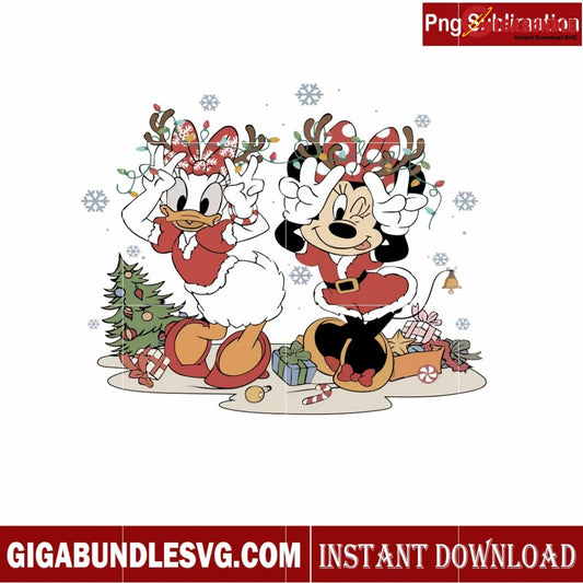 Minnie And Daisy Disney Christmas PNG