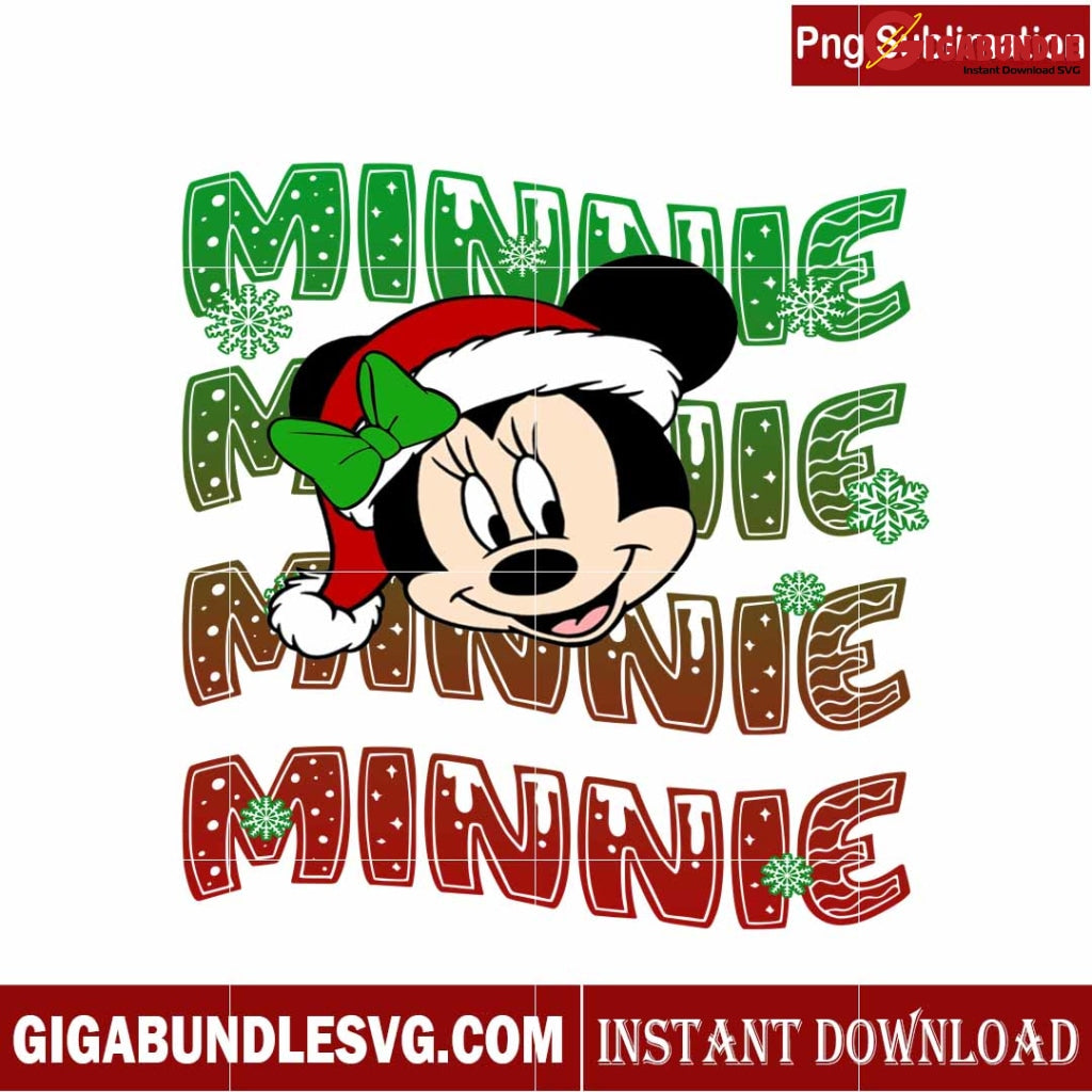 Santa Minnie Mouse Disney Christmas PNG
