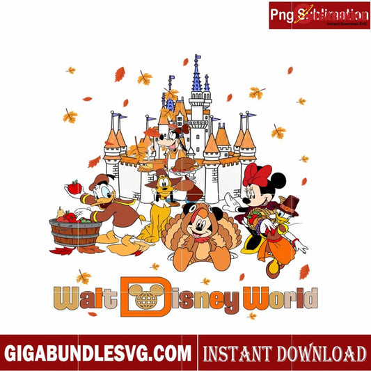Walt Disney World Happy Thanksgiving PNG