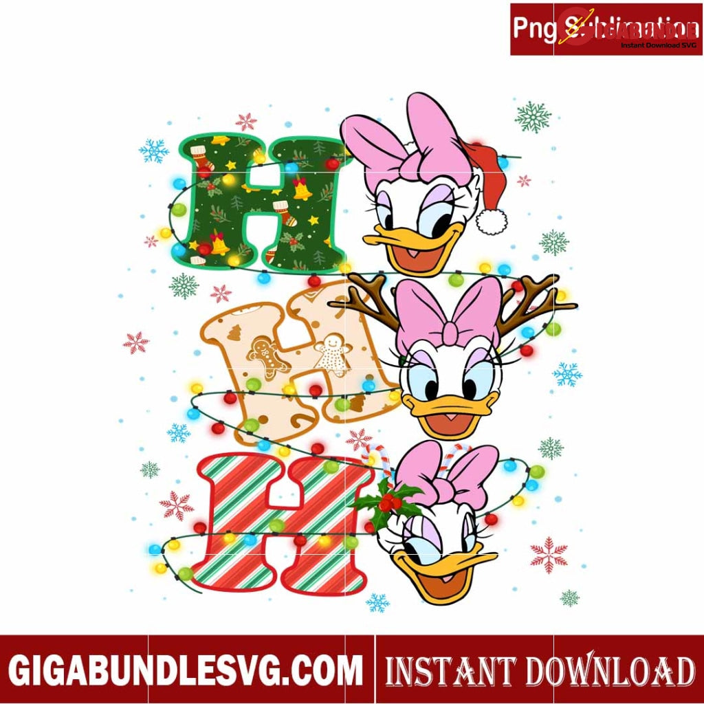 Ho Ho Ho Daisy Duck Disney Christmas PNG