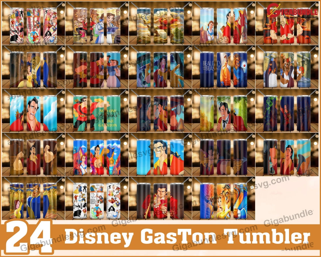 Disney Gaston Tumbler For Straight/tapered Png File Digital Download