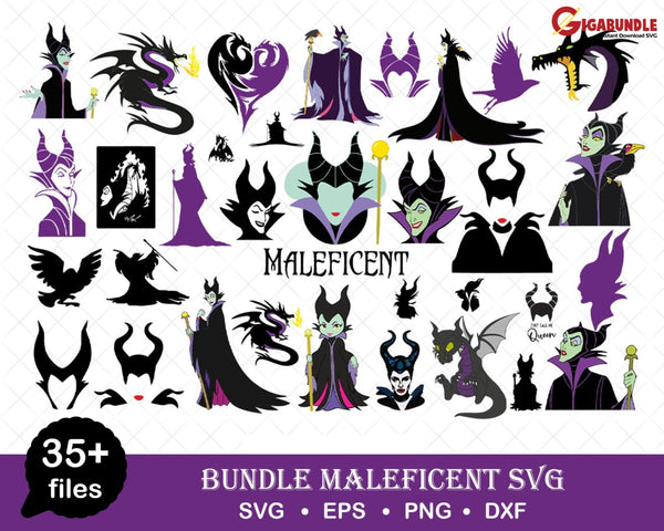 Disney Maleficent SVG Bundle Files for Cricut, Silhouette, Disney Male ...