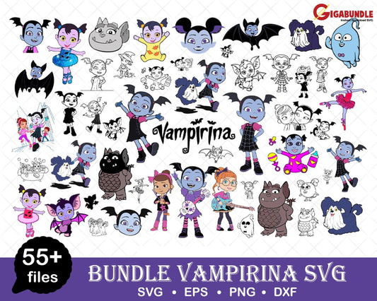 Disney Vampirina Svg Bundle Files For Cricut Silhouette Bundle Png Cut File