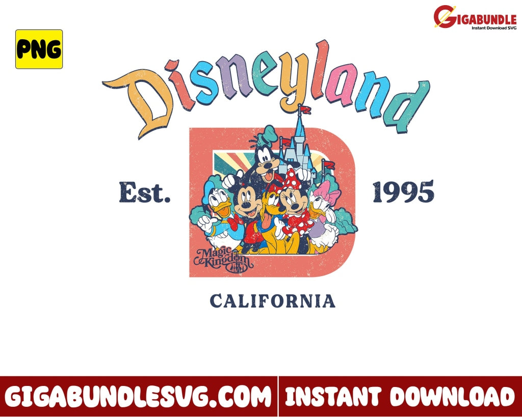 Disneyland Est 1995 California Png Disney Magic Kingdom - Instant Download