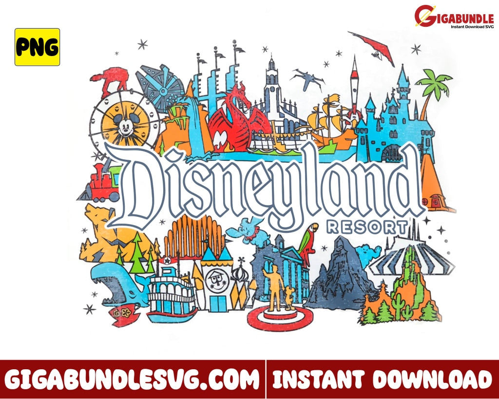 Disneyland Resort Png Disney World Vacation - Instant Download