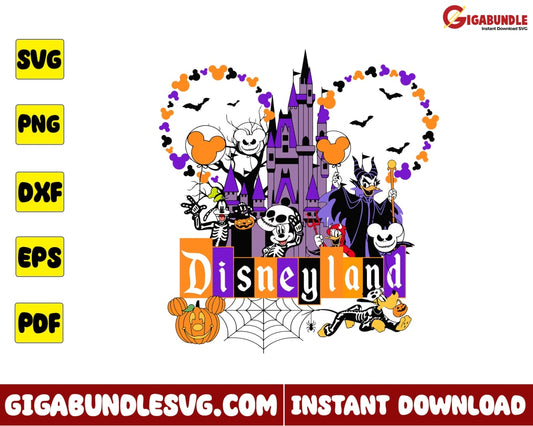 Disneyland Svg Mickey And Friends Halloween Disney - Instant Download