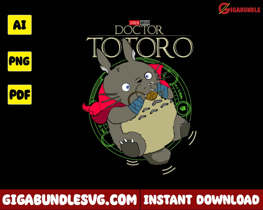 Doctor Totoro Png Cartoon - Instant Download