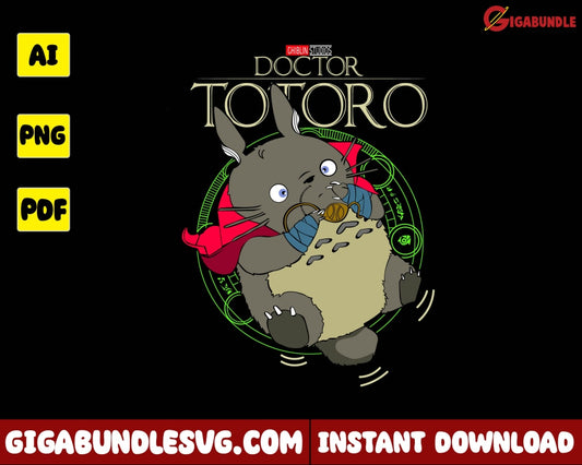 Doctor Totoro Png Cartoon - Instant Download