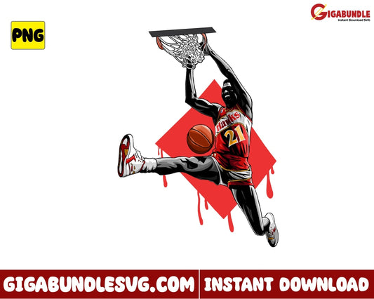 Dominique Wilkins Png Basketball Nba New Bootleg - Instant Download