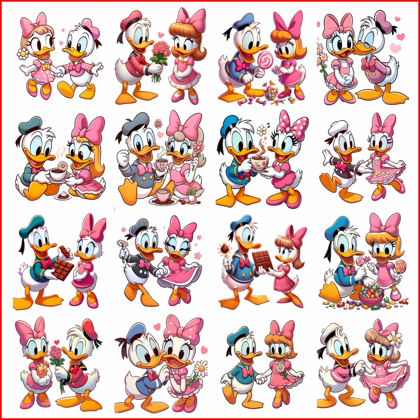 Disney Donald & Daisy Valentine Bundle Png