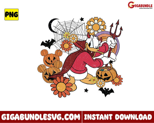 Donald Duck Halloween Png Disney - Instant Download