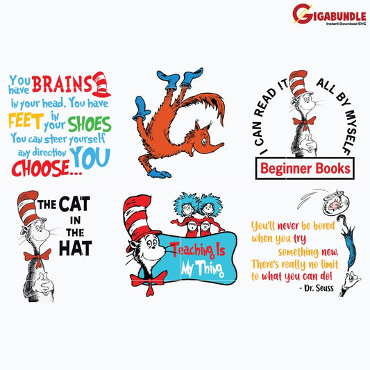 Dr Seuss Bundle Svg Dr Quotes Png Dxf Eps