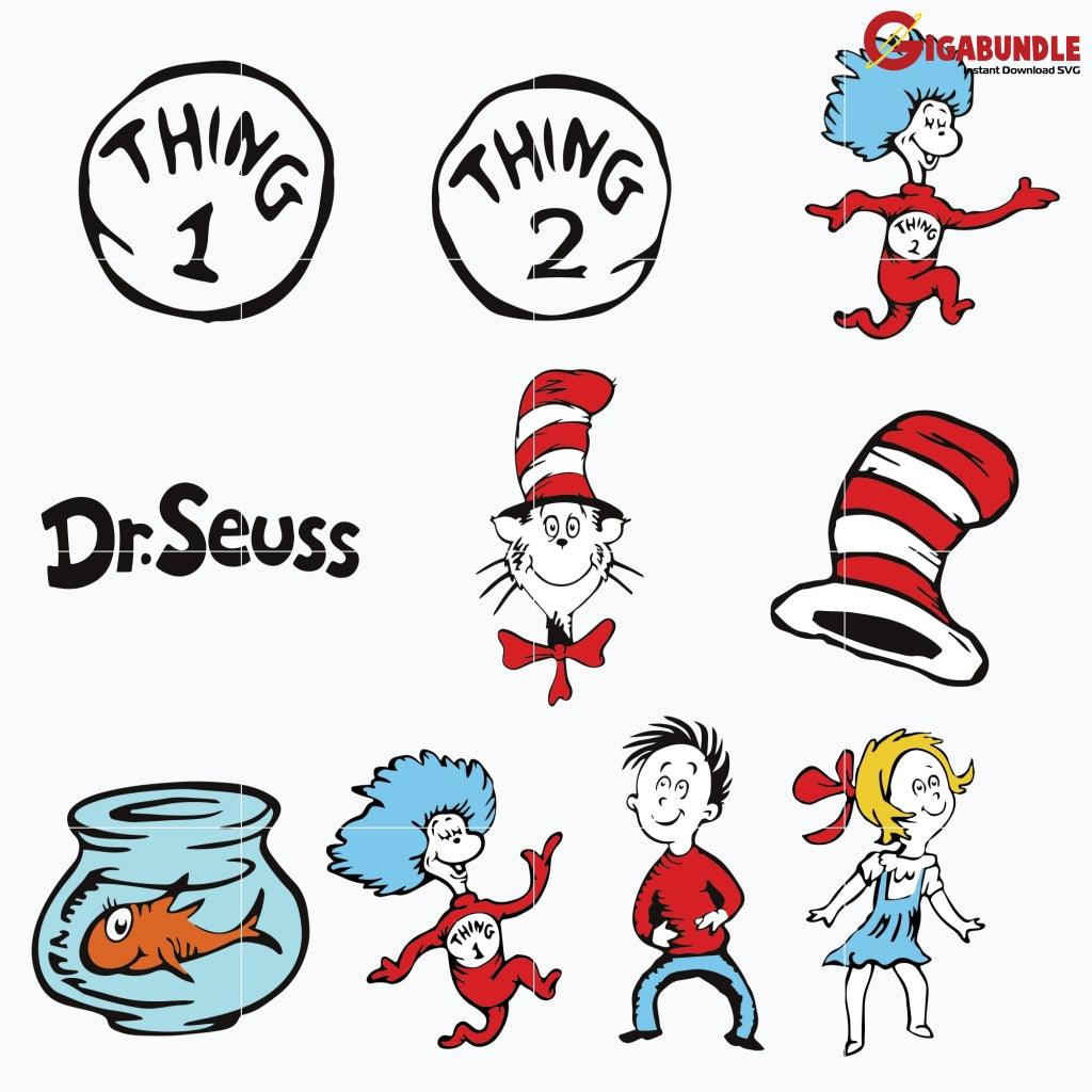 Dr seuss bundle svg, dr seuss svg, dr seuss quotes svg, png, dxf, eps ...