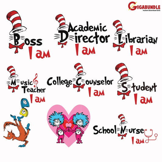 Dr Seuss Bundle Svg Dr Quotes Png Dxf Eps