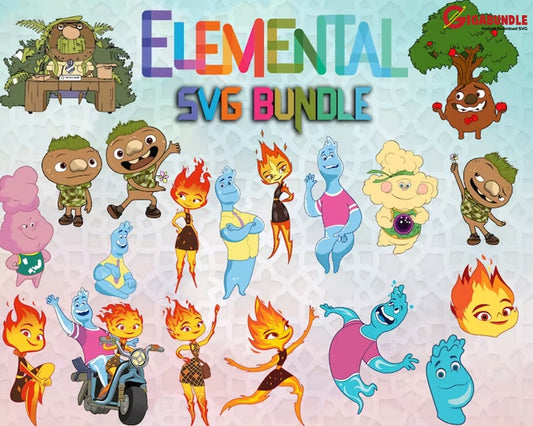 Elemental Svg Bundle Layered Clipart Set Svg Cut Files For Cricut Instant Download