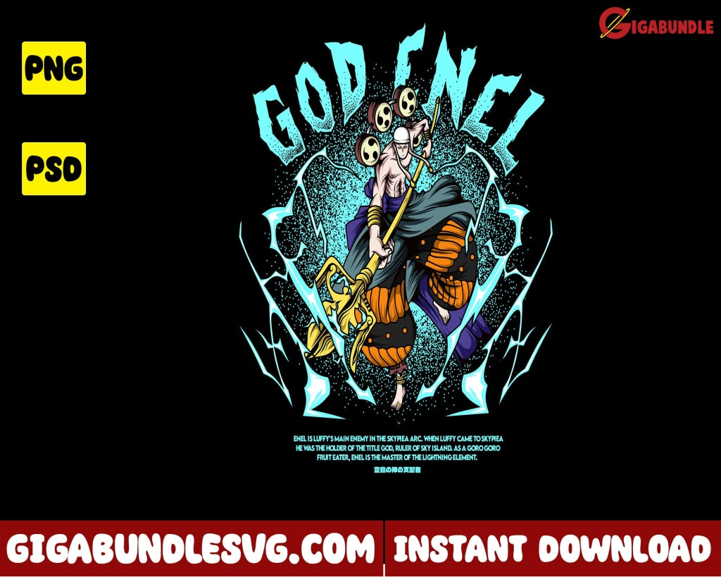 Enel Png God One Piece Anime - Instant Download