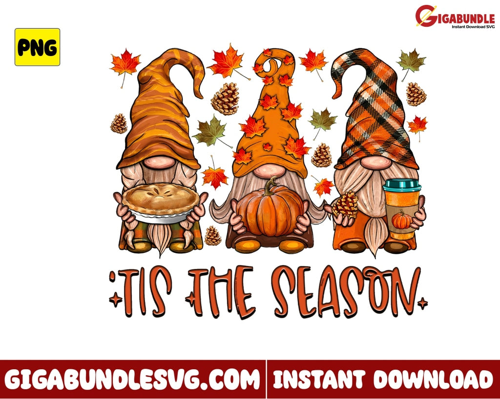 Fall Gnomes Png Halloween Retro - Instant Download