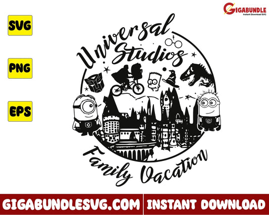 Family Vacation Svg Universal Studios Minions Harry Potter Disney - Instant Download