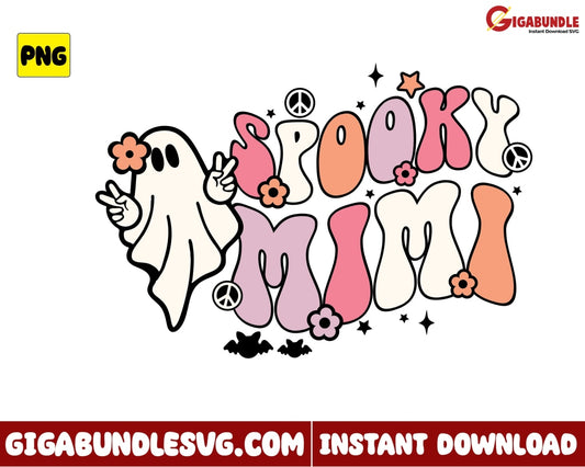 Flower Png Spooky Mama Cute Ghost Halloween - Instant Download