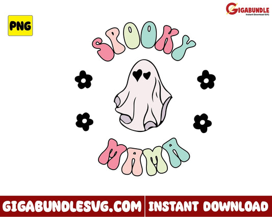Flower Png Spooky Mama Ghost Halloween - Instant Download
